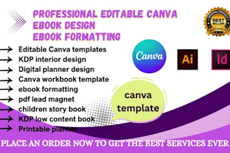 design format ediable canva ebook planner workbook journal worksheet layout kdp