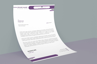create modern professional minimalist letterhead design