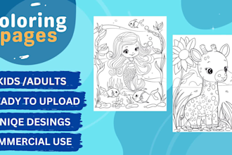 illustrate children coloring book pages and book cover