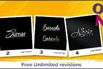do modern signature logo, handwritten fonts or text design