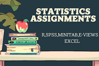do statistics assignment using r spss minitab eviews and excel