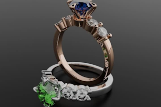 do  custom  3d printable cad jewelry models and  rendering
