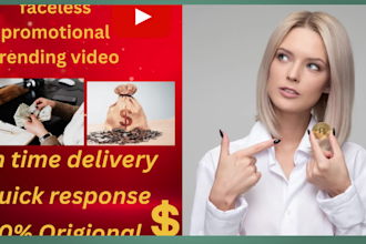 create promotional faceless trending youtube script video