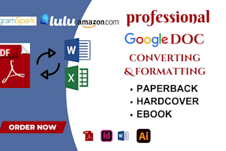 design, format and convert google docs documents, canva book, book cover, amazon