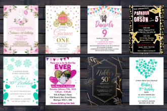 design beautiful birthday card, invitation, and party poster