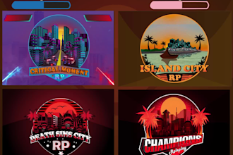 design roleplay logo, discord sever, fivem server animations