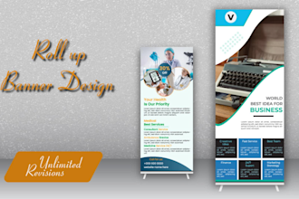 do roll up banner, retractable banner, design signage design