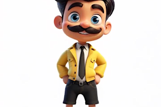 ai animation story and ai video art and ai tiktok video design 3d pixar style