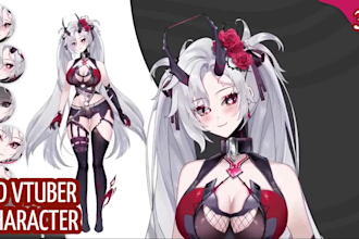 draw and rig live2d model 2d vtuber commission vtuber live2d model for streaming