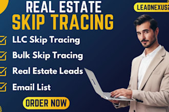 give accurate bulk skip tracing for real estate,llc skip tracing and email lists