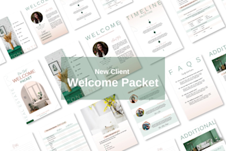 design new client welcome packet in canva