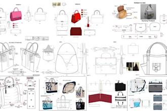 design your bag, handbag, backpack, luggage, wallet, and make a tech pack