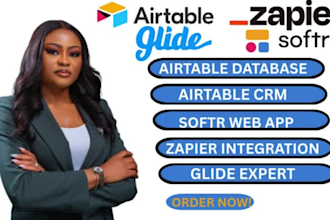 setup airtable, airtable crm, zapier automation, glide expert, softr webapp