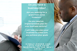 write a professional business plan for startup, grants, pitch