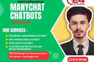 create manychat chatbot for messenger, instagram and whatsapp
