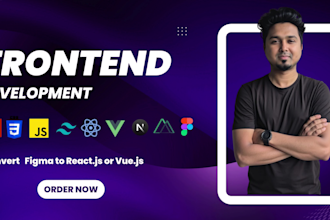 build websites frontend development, HTML react, nextjs, vue