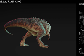 3d dragon dinosaur 3d monster alien 3d creature model xgen 3d animal model dog