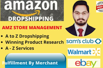 do product research for walmart to amazon dropshipping store and be your VA