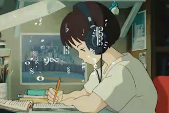 create lofi loop animation illustration and animated gif