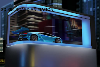 do anamorphic 3d billboard animation for your product 3d cgi animation video ads