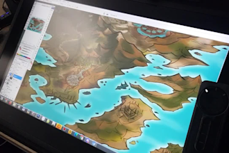 draw 2d fantasy art map illustration dnd art or level design