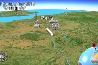 make a stunning 3d animated video of any travel routes