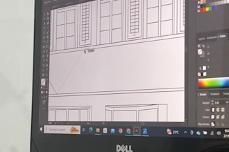 draw line art illustration, technical drawing with continuous 24 hours