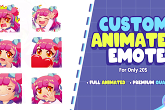 do animated chibi gif,emote for twitch, youtube, discord