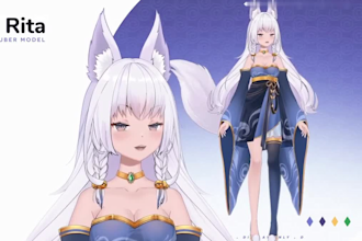 rig live2d vtuber commission, 2d vtuber commission, rigging anime