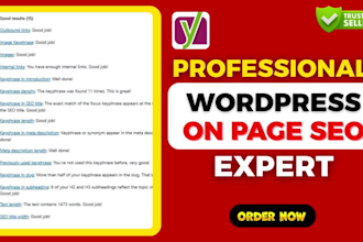 do wordpress website onpage SEO with yoast, and technical optimization