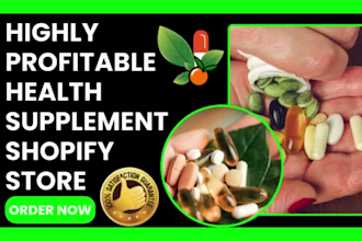 design health supplement shopify store health and fitness supplement website