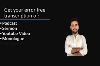 provide you transcript of your english audio or video transcription