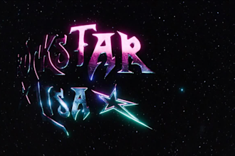 create a chrome or y2k 3d logo or title animation for you