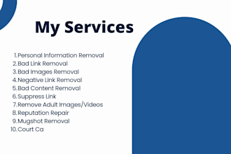 remove personal information, bad news, bad article, bad link from google