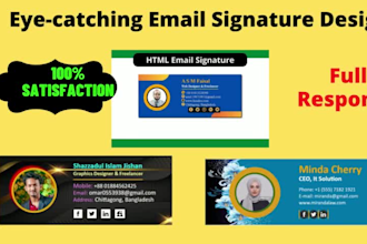 design clickable HTML email signature for gmail outlook yahoo hotmail