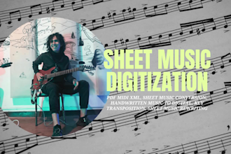 digital conversion of handwritten or physical sheet music
