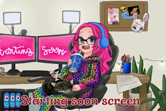 make animated starting soon, brb, offline screen animated twitch screen overlays