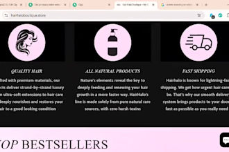design beauty salon website beauty shopify store for hair extension brand