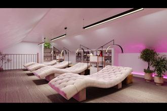 design 3d office interior, commercial space, and layout planning