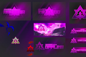 design an animated twitch kick overlay, full stream animation