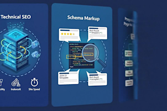 do technical seo, schema markup, build programmatic s e  o page for high traffic