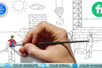 create a construction white board animation video