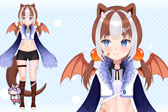 design and rig live 2d vtuber model 2dvtuber model vtuber commission 2d anime