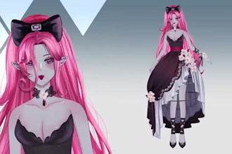 draw and rig 2d vtuber model live2d vtuber model 2d rigging vtuber commission