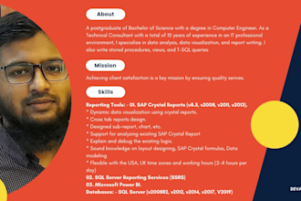do crystal reports, ssrs, power bi dashboard development