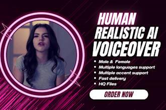 provide human realistic male and female voiceover in multiple accents