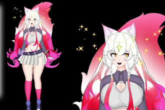create custom high quality vtuber model commission, vtuber rigging, live2d model