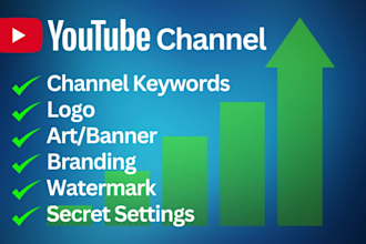 create youtube banner, channel art, logo and secret setting