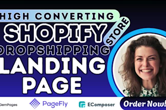 setup shopify dropshipping store landing page, one product store, products page