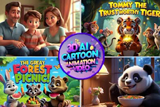 create high quality 3d cartoon animation videos according story
